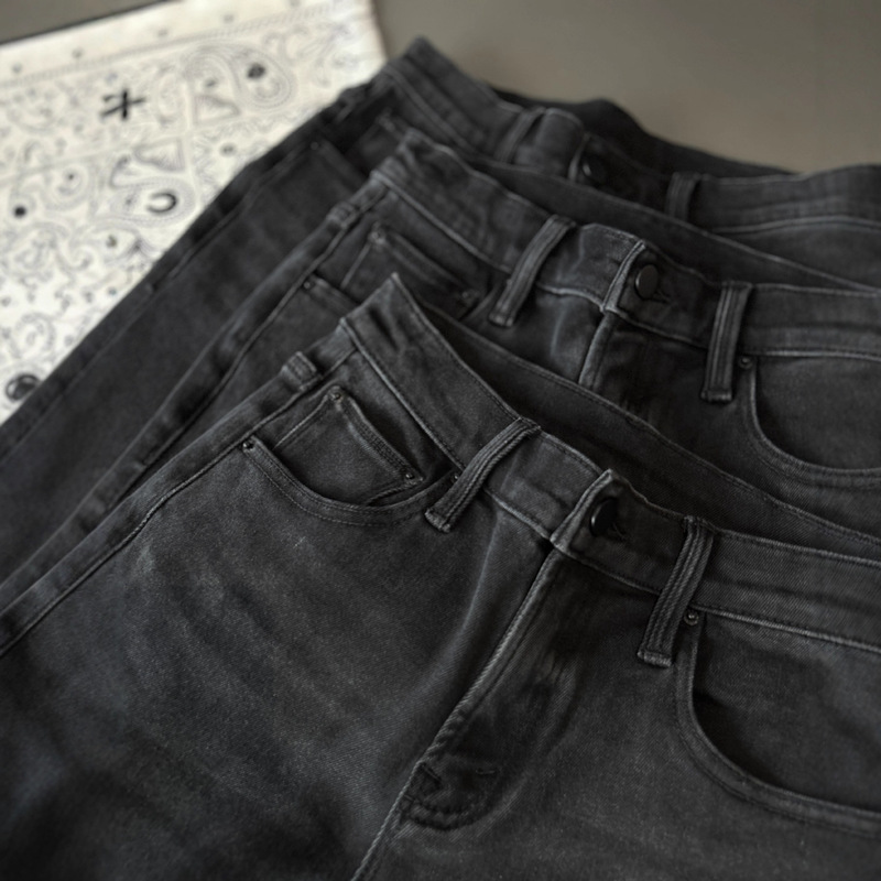 [in Stock] Mother Autumn and Winter Thickened High-Waisted Slimming Stretch Straight-Leg Cropped Cigarette Pants Jeans