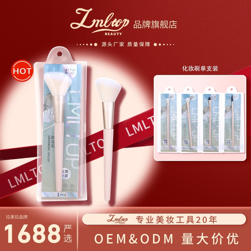LMLTOP Single Makeup Brush Collection: Multifunctional Loose Powder Brush, Setting Brush, Contouring Brush, Dotting Brush, Blending Brush, Eyeshadow Stick