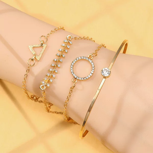 European and American Cross-Border Alloy Love Knotted Bracelet Set Creative Butterfly Snake-Shaped Geometric Cross Bracelet Bracelet Jewelry