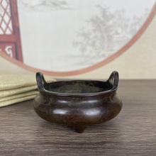 仿古大明宣德炉冲天耳香炉三足双耳香炉香薰炉摆件