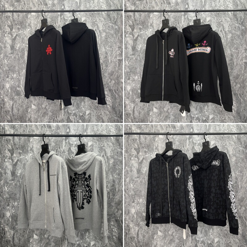 American-Style Trendy Brand Zip-Up Hoodie with Rainbow Cross and Horseshoe Print, Unisex