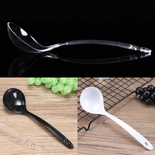 Heteng 19cm public spoon take-out packaging public spoon PS tableware disposable hard plastic spoon public Spoon soup spoon