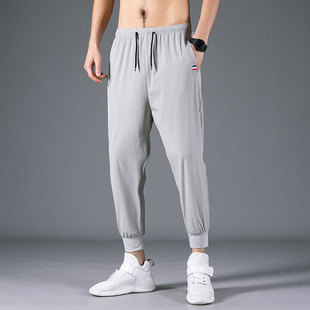 25 New Factory Direct Supply Popular Ice Silk Pants Nylon Men's Fashion Versatile Casual Pants Summer Jogger Ice Silk Long Pants
