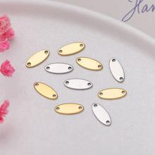 不锈钢双吊圆牌镜面有孔狗牌 椭圆双孔吊牌diy可雕刻英文图案饰品