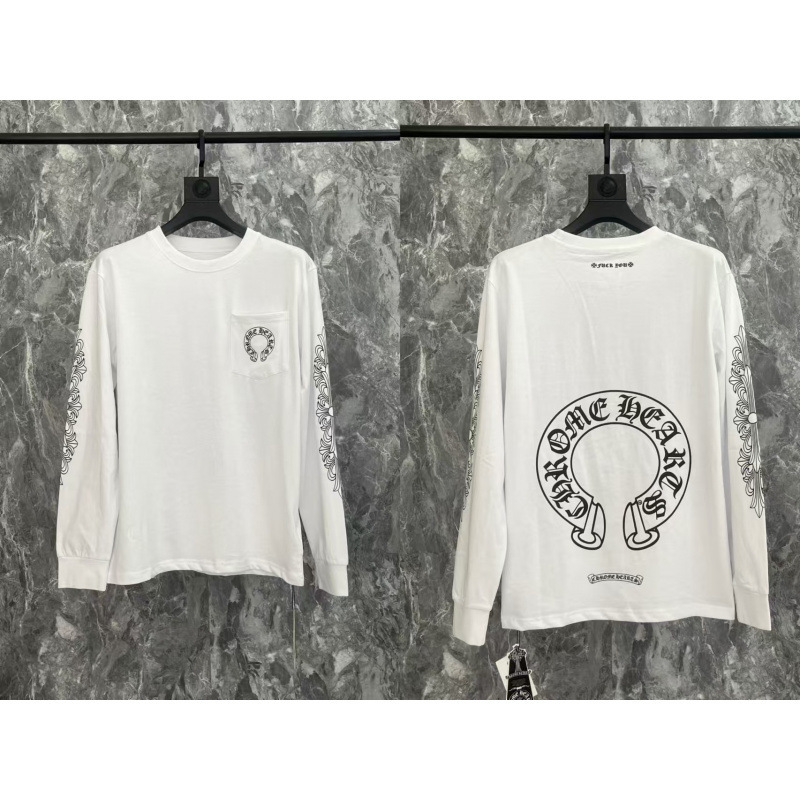 2025クロスボーダートレンディブランドクロウ初春新作ラウンドネック長袖サンスクリットプリント長袖Tシャツスポット卸売|undefined
