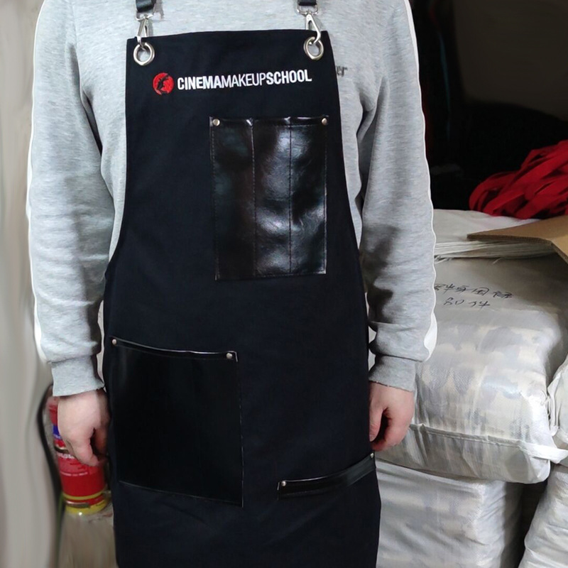 Comercio exterior espesado delantal de lona tallado hecho a mano carpintería ropa de trabajo bolsillo de cuero delantal de estudio al por mayor suministro directo de fábrica