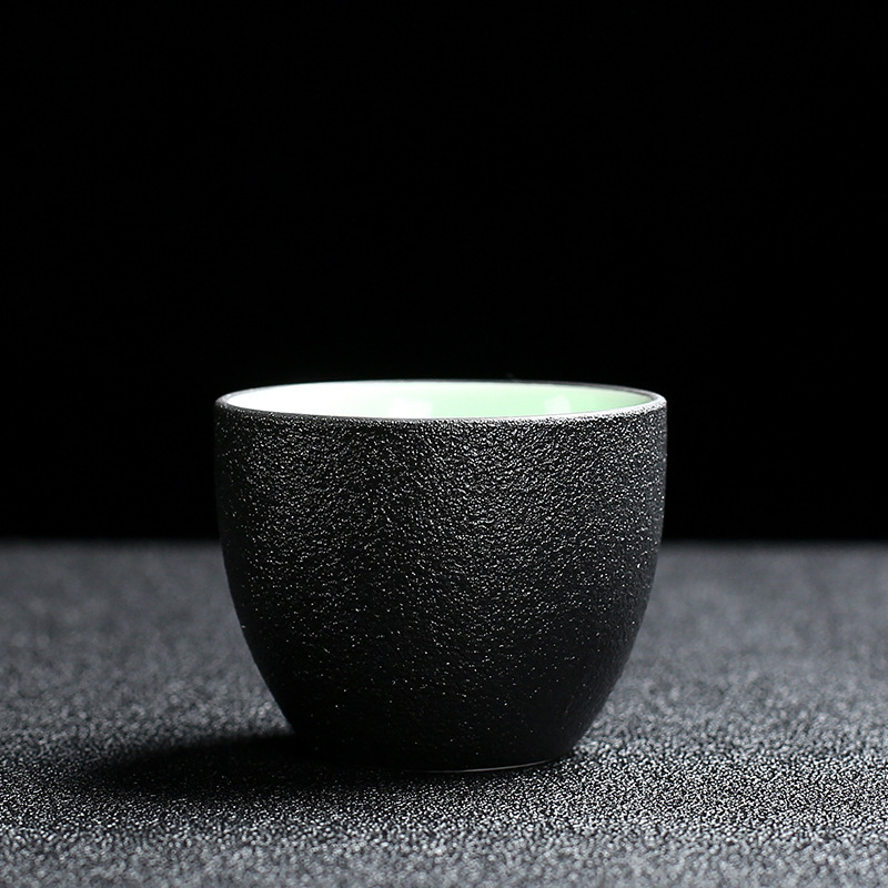 Pure Black Black Pottery Kung Fu Tea Cup Master Cup Single Small Tea Cup Ceramic Home Office Tea Set Cup Pure Black Black Pottery Kung Fu Tea Cup Master Cup Single Small Tea Cup Ceramic Home Office Tea Set Cup