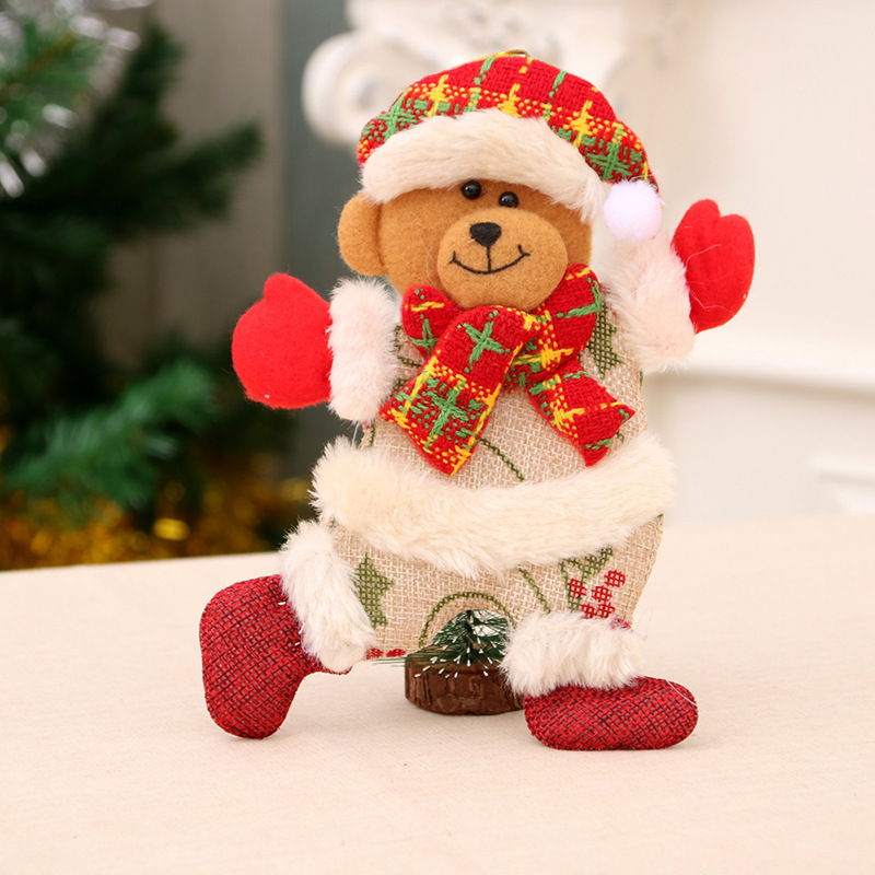 Decoraciones de Navidad anciano muñeco de nieve ciervo regalos de Navidad pequeño colgante muñeca de peluche colgante de árbol de Navidad suministros