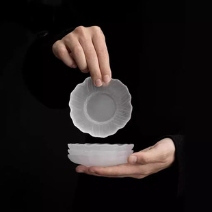 Heat Resistant Glass Tea Cup Mat Chinese Ancient Style Hand-made Glass Heat Insulation Mat Anti-scalding Household Cup Holder Tea Holder Tea Ceremony Accessories