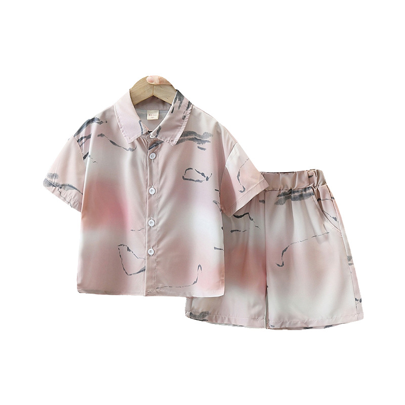 7809 Ropa para niños Traje de verano para niños Hermoso traje de dos piezas de moda para niños pequeños y medianos Camisa delgada de verano para niños pequeños y medianos