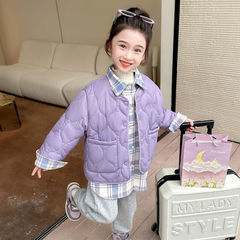 女童冬季棉服2025新款洋气时髦女宝宝假两件加厚棉衣儿童冬款外套