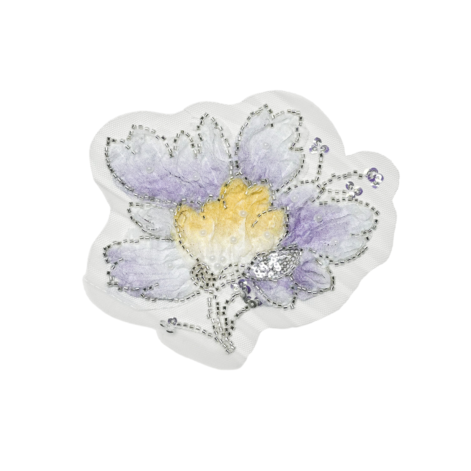 Inventario estereoscópico colorido gradiente floral bordado pegatinas de clavos manuales esquinillas de malla floral vestido decoración de tocado image 12