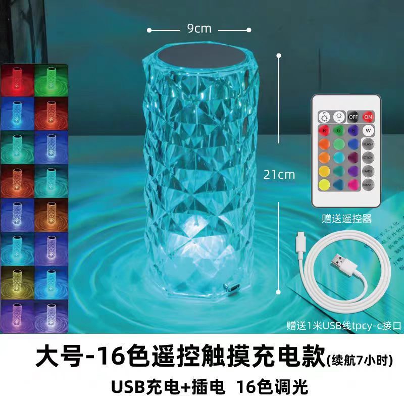 跨境现货创意礼品氛围灯玫瑰花装饰台灯床头充电小夜灯网红爆款|undefined
