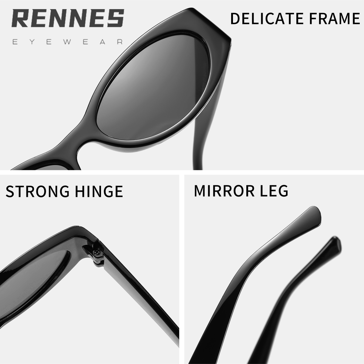 Gafas de sol de tendencia de montura pequeña ovalada retro europea y americana