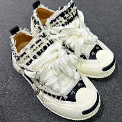 Wu Jianhao's same color changing big head shoes 2024 new style sponge bottom lacing couple color matching three generations beggar shoes 