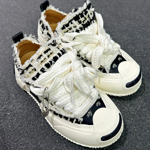 Wu Jianhao's same color changing big head shoes 2024 new style sponge bottom lacing couple color matching three generations beggar shoes 