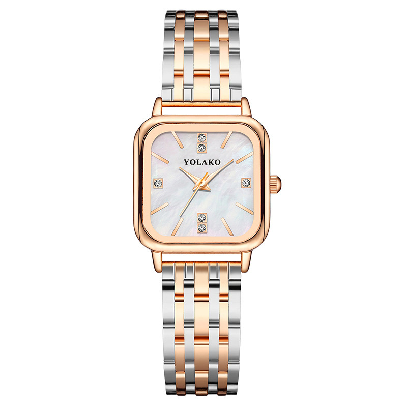 New Fashion Square shell dial ladies watch women's watch steel band women's watch_voghion.com