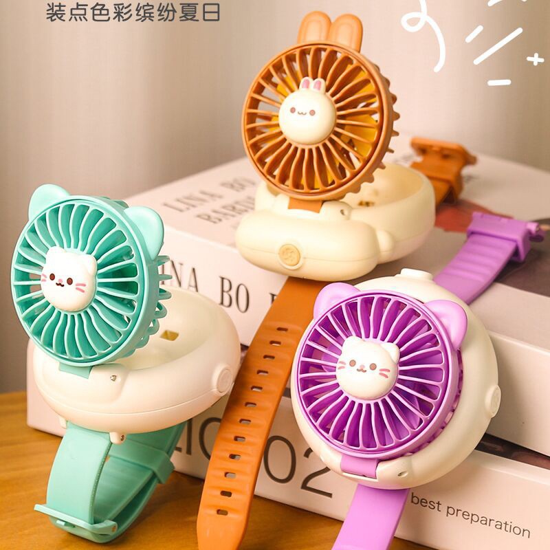 源头批发卡通手表充电小风扇快手抖音网红跨境热销学生小礼品