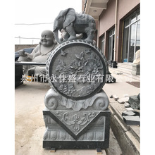 新品中式青石雕花石鼓门墩报鼓石吉象狮子门鼓大门边摆件
