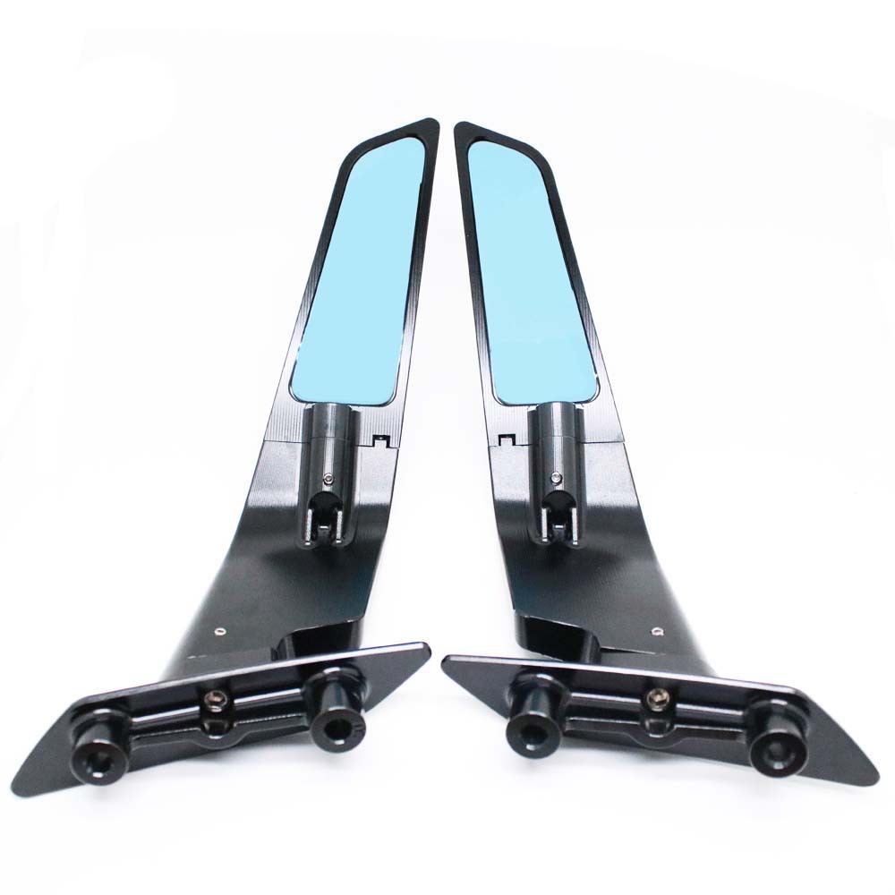 Suitable for Yamaha Tmax 560 Motorcycle Rearview Mirror, Wind Wing Mirror, Blue Surface, Large Base Square Rearview Mirror