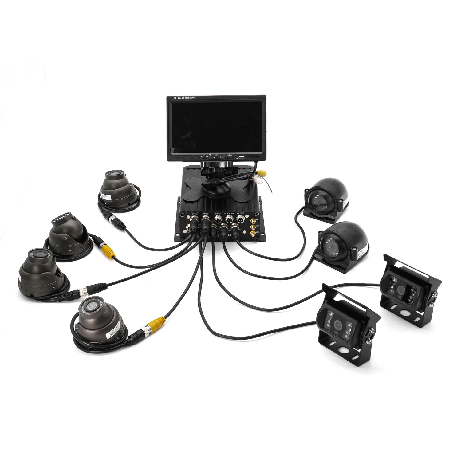 洒水车AHD 720P/1080P 8路车载SD硬盘录像机套装4G GPS WIFI