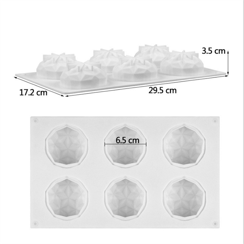 �ֻ� 6��3D��ʯ����Ľ˹�轺����決ģ��diy�決�þ�cake mold