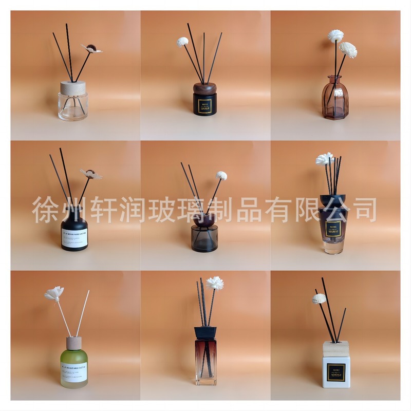 现货供应北欧简约风香熏瓶方形加厚玻璃香薰扩香瓶无火藤条香熏瓶|undefined