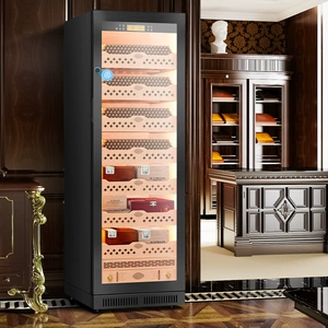 CL-188C2 Сигарный шкаф Cedar Wood Внутренний вкладыш Аммиак Снятие Увлажняющее шкаф из нержавеющей стали Wi-Fi