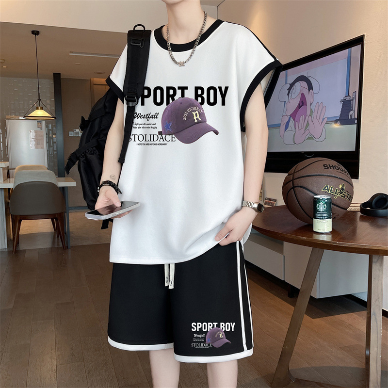 Teenage Sleeveless T-Shirt Suit Boy High School Junior High School Student Ice Silk Vest Vest Summer Sports Clothes Men's Clothing Teenage Sleeveless T-Shirt Suit Boy High School Junior High School Student Ice Silk Vest Vest Summer Sports Clothes Men's Clothing