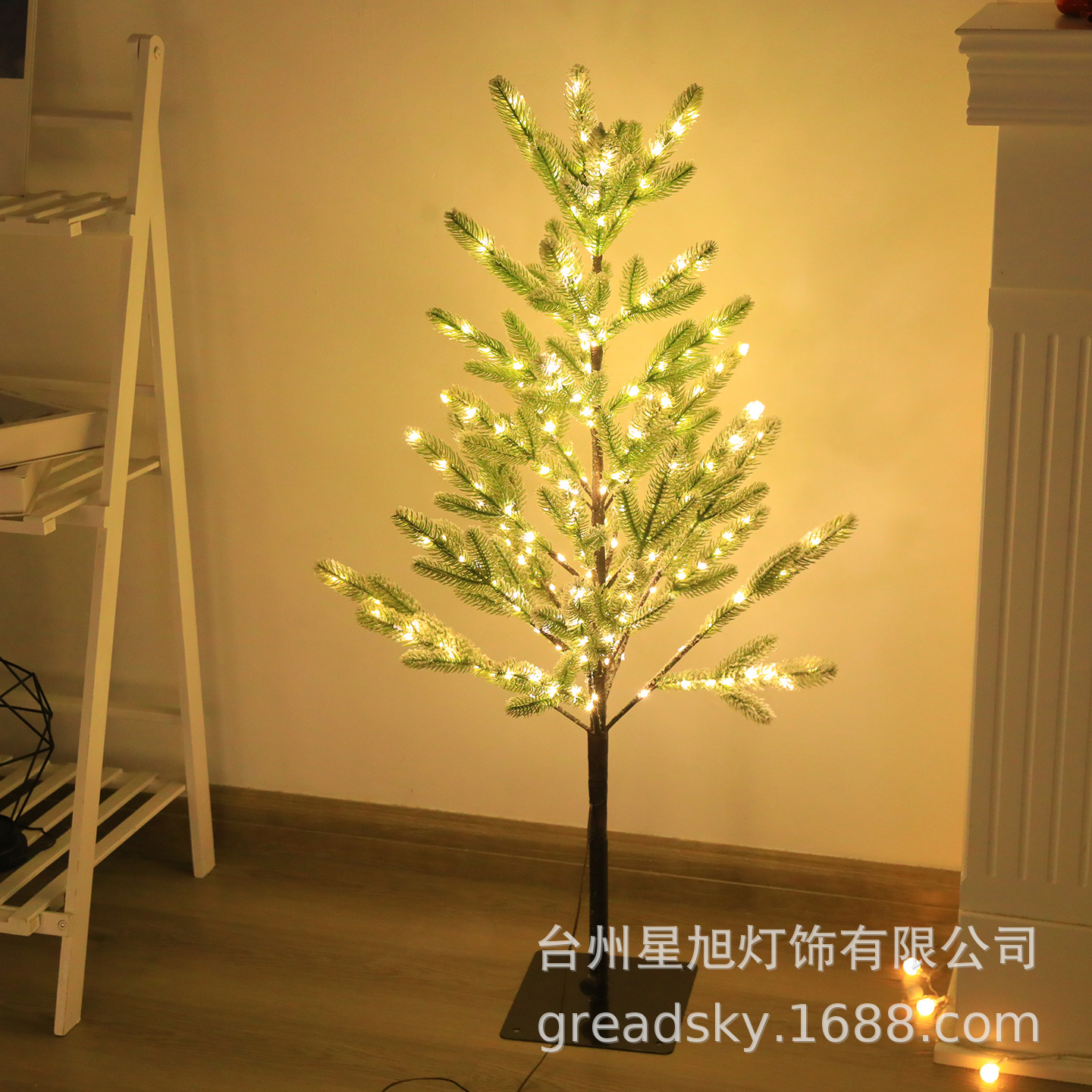 Simulación transfronteriza de pin luz árbol de Navidad diseño de alambre de cobre decoración de árbol de luz de alambre de cobre decoración de árbol de Navidad