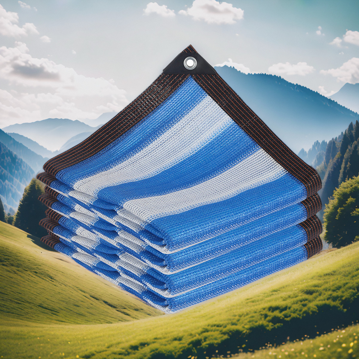 Сине-белая шестиниточная бейка+петли+усиленные углы/кв.м.