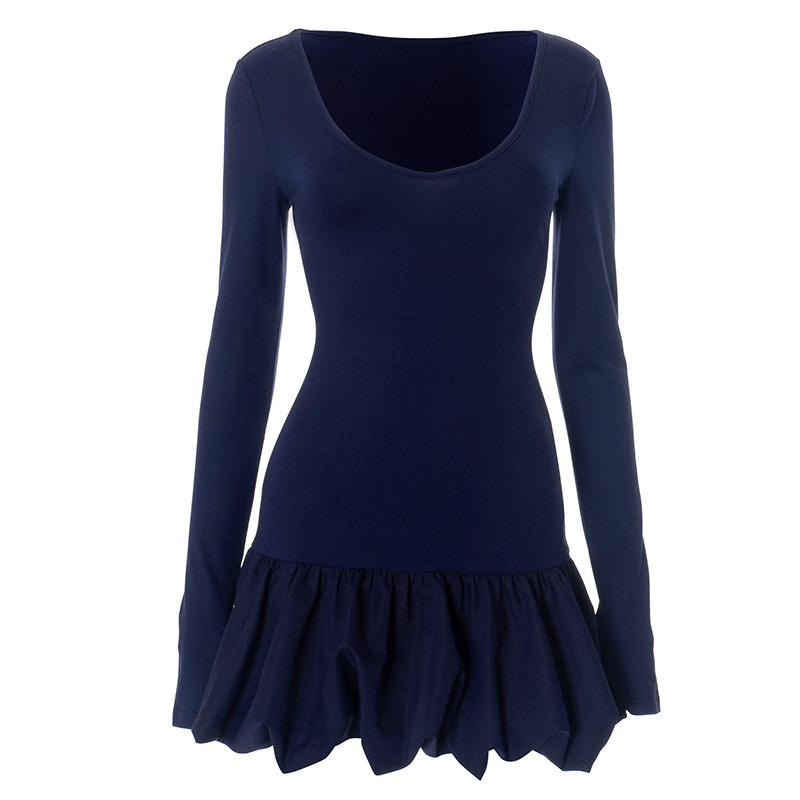 Women Clothing Trend Elegant Charming Long Sleeve V neck Short Puffy