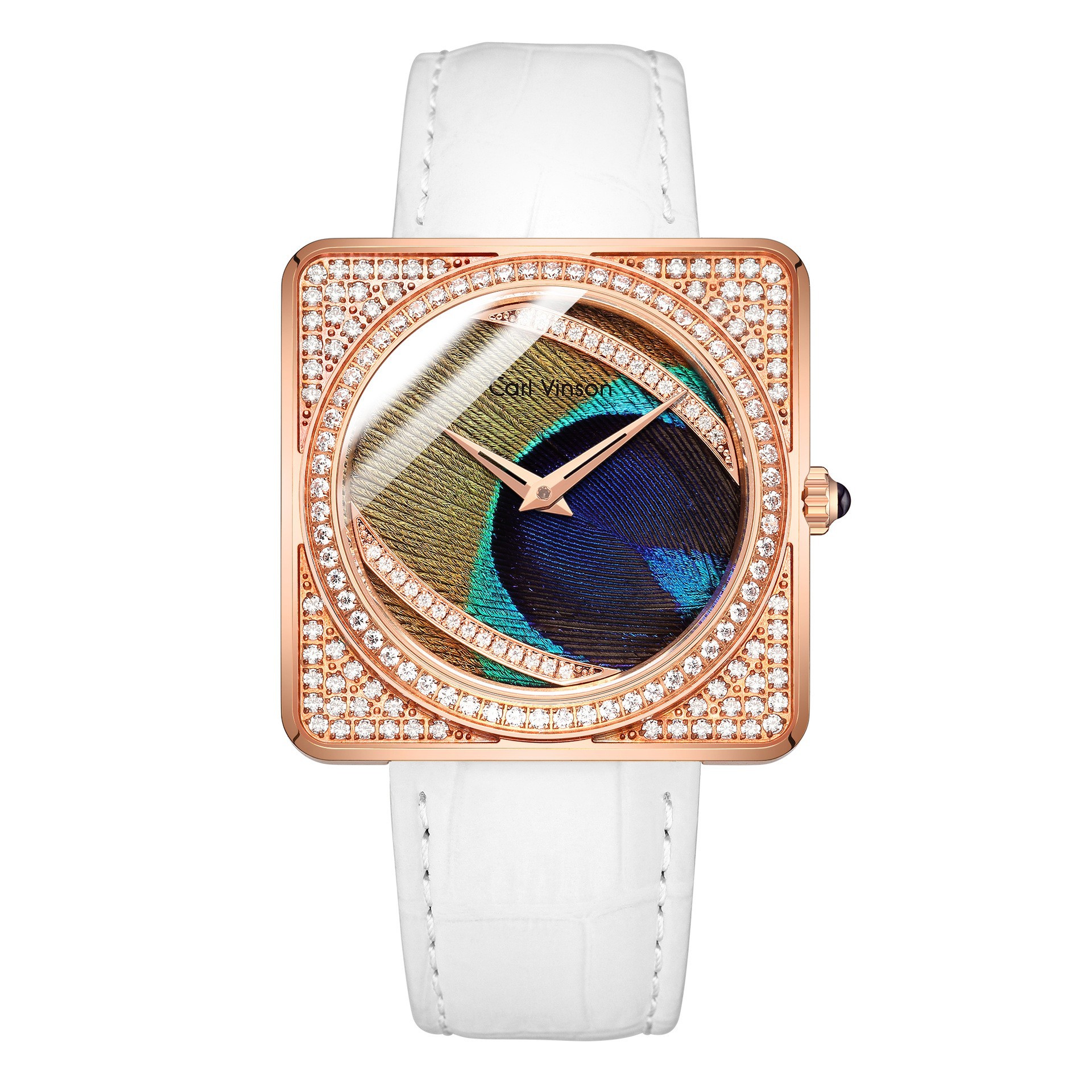 Orologio da donna Carl Vinson Diamond, cintura dallo stile unico, orologio impermeabile al quarzo quadrato, orologio da donna alla moda_voghion.com