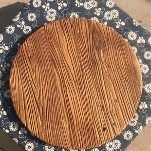 Old Elm Round Table Desktop Restaurant Round Table Cover Vintage Household Traditional Solid Wood Pot Cover Desktop Small Coffee Table Cover