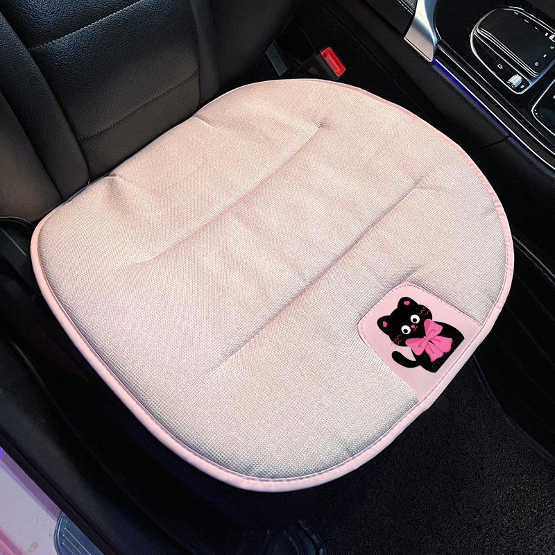 リネン車クッション夏通気アイスクッションレディース四季通用アニメかわいい車飾りシートカバー|undefined