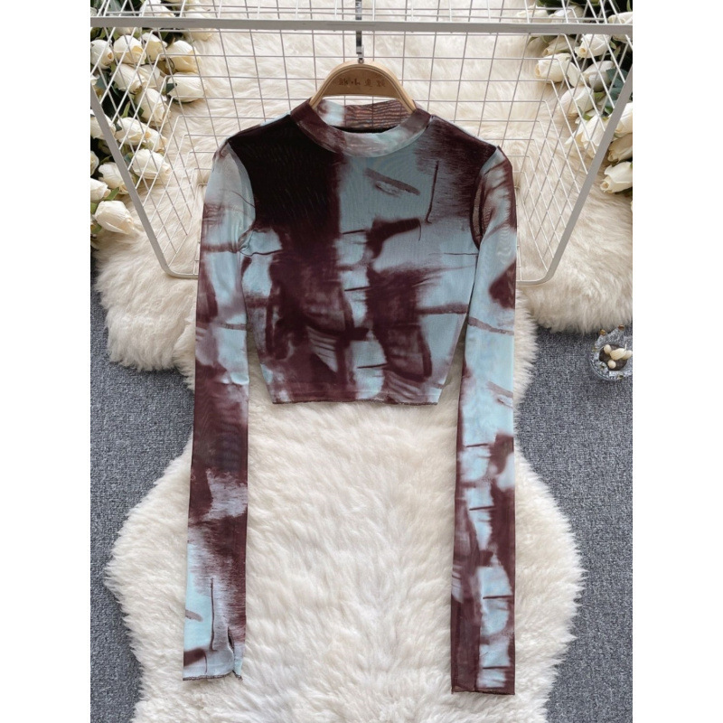 Charming Tie-Dye Niche Long-Sleeved T-Shirt | Leather Texture Sunscreen | Take You to Play with the Ins Trend Orange One-Size-Fits-All Blue Charming Tie-Dye Niche Long-Sleeved T-Shirt | Leather Texture Sunscreen | Take You to Play with the Ins Trend Orange One-Size-Fits-All Blue