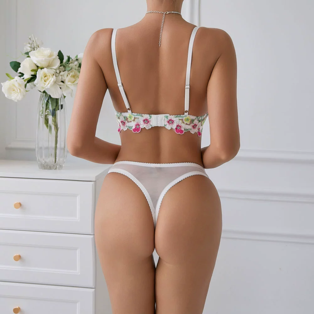 (Кросс-бордерная торговля), sexy кружевное нижнее белье, комплект, с вышивкой, кружевное платье, цветочное, обтягивающее