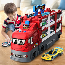 包邮多功能超大号收纳货柜卡车儿童折叠轨道弹射合金汽车益智玩具