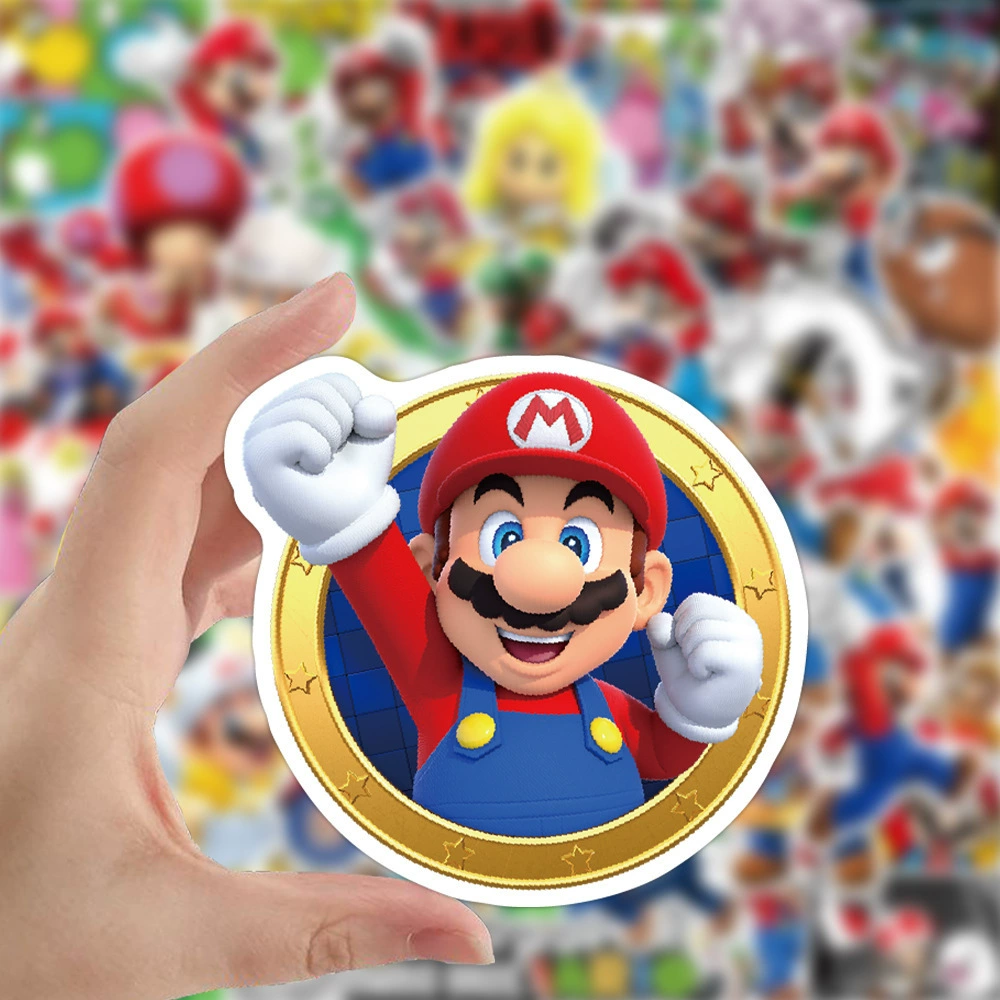 Mario, cartoon suitcase, waterproof sticker, graffiti