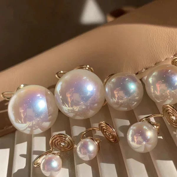 Little Red Book Same Style Retro Mabei Imitation Pearl Ear Clip Earrings Without Earrings High-end Sense 2023 New Fashion