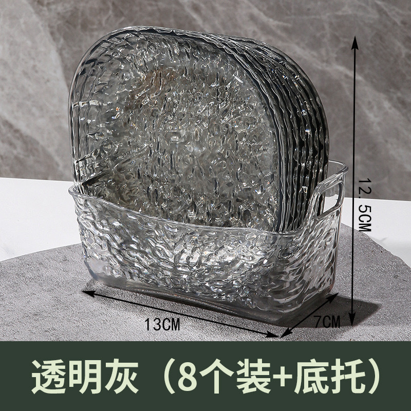 軽くて豪華で簡単な氷河の紋様の家庭用の骨を吐く皿のテーブルのごみの皿のネットの赤い透明なデスクトップの骨を吐く皿の小さい皿のカバー|undefined