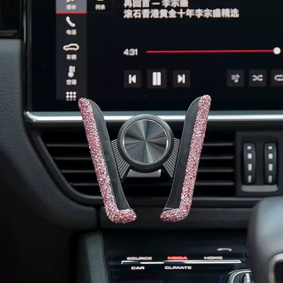 Car phone holder Car Navigation Support, Clip-On - pink-diamond-mobile-phone-holder