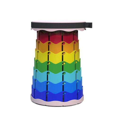 Mini Rainbow Mountain Camping Supplies Solid Portable Telescopic Stool Multifunctional Plastic Folding Stool Chair Manufacturer