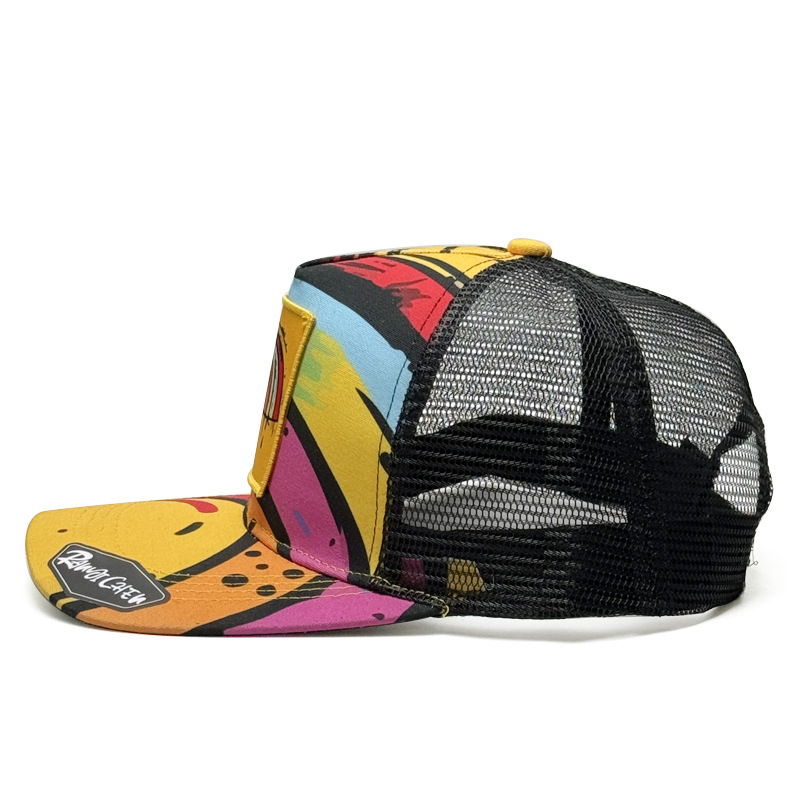 Graffiti Printed Baseball Cap Animal Fan Embroidered Flower Hat Mesh Cap Outdoor Casual Sunnet Hat Male_voghion.com