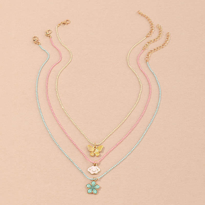 1 Set Fashion Butterfly Alloy Plating Kidu0027S Pendant Necklace