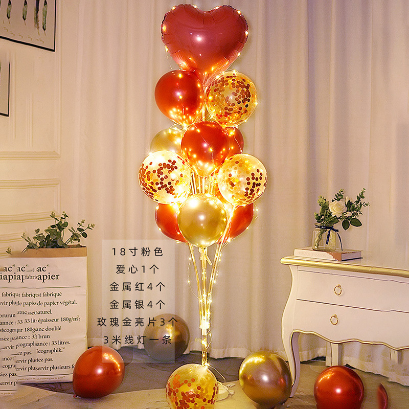 Columna de globo rojo flotante para decoración de bodas, cumpleaños y aperturas