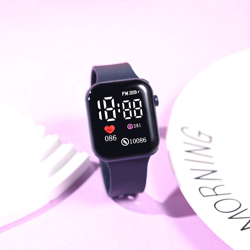 Fábrica de reloj de ciencia y tecnología cuadrados de alto valor facial de los estudiantes de la fiesta de moda simple para ver el tiempo reloj electrónico