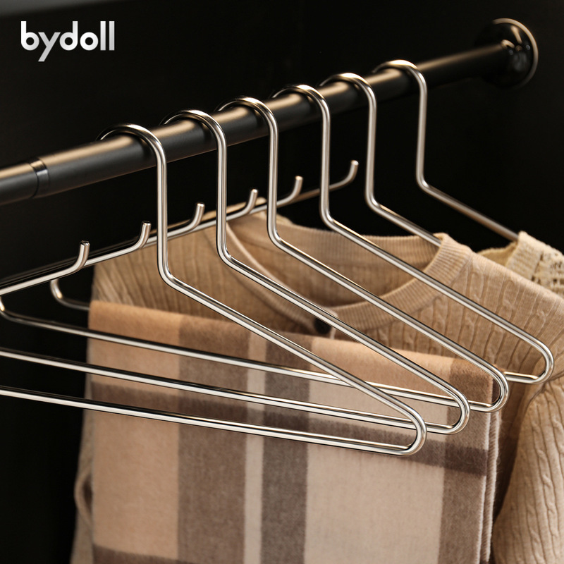 Scandinavian Thick Clothes Hanger Ins Stainless Steel Clothes Hanger Clothing Store High-End Clothes Hanger 7mm Solid Multi-Functional Clothes Hanger