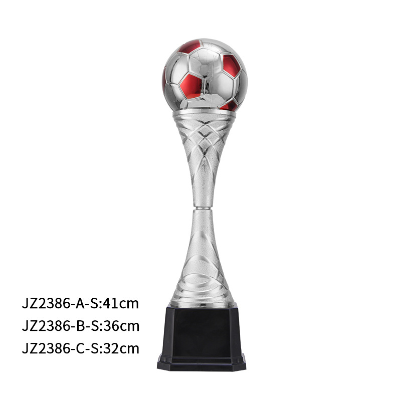 Ventas calientes de trofeos de plástico de Copa del Mundo logotipo grabado regalos de premios de fútbol