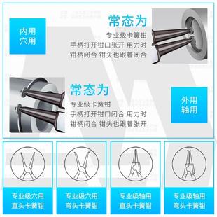 Spring Pliers Snap Ring Pliers 67inch Internal and External Snap Ring Pliers Multifunctional Retaining Ring Pliers Internal Straight and Curved Needle-Nose Pliers
